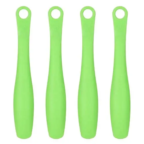 GLYNDA 4pcs Plastic Kitchen Tongs BBQ Tongs Utility Tong Cooking Utility Food Serving Tongs Kitchen Tools Green
