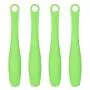 GLYNDA 4pcs Plastic Kitchen Tongs BBQ Tongs Utility Tong Cooking Utility Food Serving Tongs Kitchen Tools Green