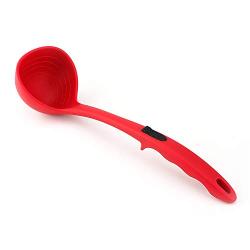 Cooking Spatulas Silicone Heat Resistant Silicone Kitchenware Set Silicone Spatula Soup Spoon Colander Shovel Spaghetti Pasta Spoon Available for Family and Restaurant Red Soup Spoon