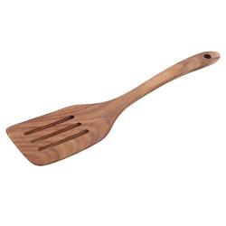 LJSLYJ Teak Wood Turner Long Handle Leakage Shovel Kitchen Turner Non Stick Cookware Paintless Wooden Spatula Kitchenware