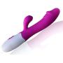 Candy and Me Double Vibrating Female Silicone Vibrator Double Stimulation of G-Spot and Clitoris 10 Frequency Vibration Sex Toy -Power Massager for Female Color Purple