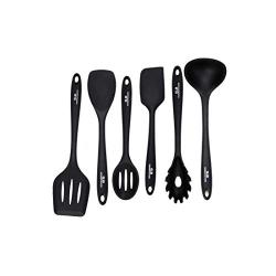 6 Pcs Kitchenware Silicone Kitchen Utensils Set Heat Resistant Cooking Tools In Color Black Kitchen Helper Hot Sale,Kt009