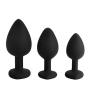 Ronri Anal Sex Trainer, Silicone Heart Shaped Jeweled Butt Plugs, Anal Sexy Toys Kit for Starter Beginner Men Women Couples (Black, S#)
