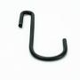 HUJI S Shaped Hanging Hooks for Kitchenware Pots Pans Utensils (Set of SIX, Black Iron S Shaped Hooks)