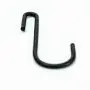 HUJI S Shaped Hanging Hooks for Kitchenware Pots Pans Utensils (Set of SIX, Black Iron S Shaped Hooks)