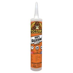 Gorilla White 100 Percent Silicone Sealant Caulk, Waterproof and Mold & Mildew Resistant, 10 ounce Cartridge, White, (Pack of 1)