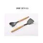 CWXDIAN Solid wood handle silicone kitchenware set combination nonstick cooking tool set, 7 sets