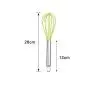 Manual Egg Beater Stainless Steel Kitchen Egg Beater 10 Inch Milk Bubbler Silicone Kitchenware (Color : Green)