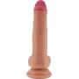 The Quarterback by FUKENA - Realistic Dual Density Silicone Dildo, 5.5 Inches Insertable (Light Skin with Colored Glans)