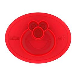 ezpz Sesame Street Elmo Mat - One-Piece Silicone placemat + Plate (Red)
