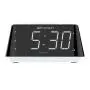 Emerson Radio ER100104 Wireless Charging Alarm Clock with Temperature Detector, Night Light, USB Charging and 1.2” White LED Display