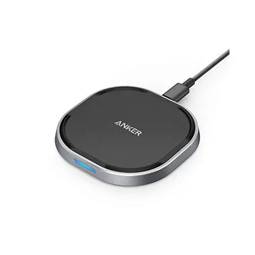 Anker Wireless Charger with USB-C, 15W Metal Fast Wireless Charging Pad, Qi-Certified, 7.5W Fast Charge iPhone XS/XS Max/XR/X/8/8 Plus, 10W for Galaxy S9/S9+/S8/Note 9, PowerWave 15 Pad(No AC Adapter)