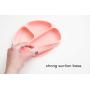 Suction Plate for Baby and Toddler - Divided Silicone Plate - BPA Free - Dishwasher and Microwave Safe - Cute Baby Shower Gift (Peach)