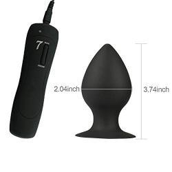 Sexbaby 7 Mode Silicone Vibrating Butt Plug Anal Vibrator Sex Toys with Suction Base (Black)