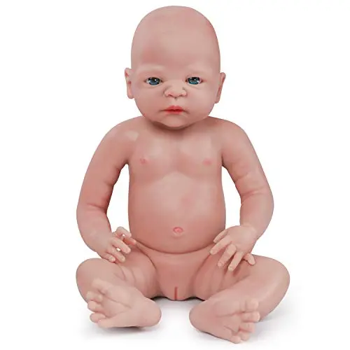 Vollence 22 Inch Lifelike Baby Dolls That Look Real,Not Vinyl Material Dolls,Real Full Weighted Silicone Baby Doll,Newborn Baby Dolls,Handcrafte Collectible Realistic Baby Dolls - Girl