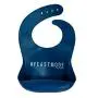 Ava + Oliver Silicone Bib Set - Waterproof Bibs Made with BPA Free Silicone - Perfect for Girls and Boys - Easy Clean Babies or Toddler Adjustable - Excellent Baby Shower Gift, Set of 2 (Navy/Gray)