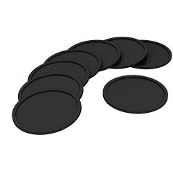 NIZE Silicone Coasters, 8 Easy To Clean Black Drink Coasters, Perfect To Protect Your Furniture, No More Water Rings and Wet Sticky Tables, Non-Slip and Great Grip, Long-Lasting