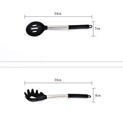 LXYLQ Silicone Kitchenware Set of 12 Cooking Spoon Shovel Set Stainless Steel Egg Beater Nonstick Pan Spatula