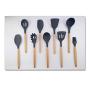 JunbosiKitchenware, Wooden Handle, Silicone Kitchenware, 9 Sets of Non-Stick Kitchen Utensils, Wooden Handle, Silicone Kitchenware Set