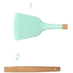 HUShjsd Silicone Kitchenware Set 12-piece Set, Do Not Hurt The Pot Cooking Spoon, Large Hanging Spoon Shovel Set - Non-toxic Chef Gadget, Green