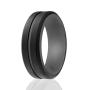ROQ Silicone Wedding Ring for Men - 4 Packs or 1 Single Ring Mens Silicone Rubber Wedding Bands, Engraved Middle Line Beveled Edge Style, Metal & Vivid Matte Colours