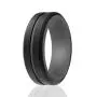 ROQ Silicone Wedding Ring for Men - 4 Packs or 1 Single Ring Mens Silicone Rubber Wedding Bands, Engraved Middle Line Beveled Edge Style, Metal & Vivid Matte Colours