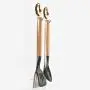 Wood Handle Kitchenware Silicone Heat Resistant Non-stick Cooking Baking Tool Spoon Utensils Dinnerware Set Cooking Tools eight-piece
