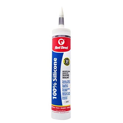Red Devil 081650 Architectural Grade 50 Year 100% Silicone Sealant, Gray, 9.8 oz Cartridge