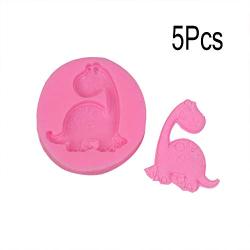 Dinosaur Shape Silicone Mold, Jelly, Chocolate, Soap,Cake Decorating DIY Kitchenware,Bakeware Casting Mold Pack of 5