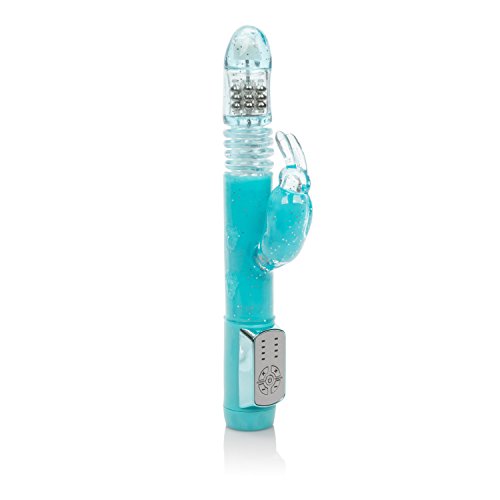 CalExotics Dazzle Xtreme Thruster ? Thrusting 12 Function Rabbit Vibrator - Waterproof Vibe Sex Toys for Couples ? Luxury Adult Hands Free G Spot Massager - Blue