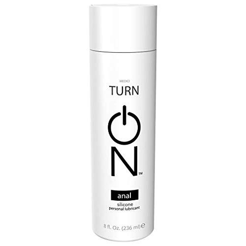 Turn On Anal Silicone Based Lubricant for Personal Use and Couples, 8 Ounce Bottle for Smooth Skin, Easy Clean-Up, and No Sticky Mess, Paraben-Free