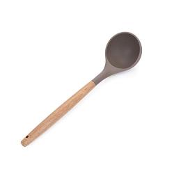 TOPmountain Silicone Kitchenware Cooking Utensils Set Simple Heat Resistant Wooden Handle Women Restaurant