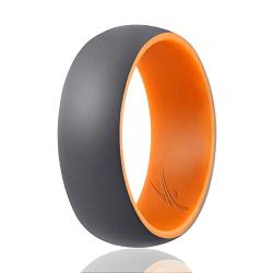 ROQ Silicone Wedding Ring for Men - 3 Packs/4 Packs & Singles - Duo Collection Silicone Rubber Wedding Bands - Classic Styles