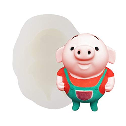 AK ART KITCHENWARE Pig 3D Silicone Fondant Mold Soap Molds Cake Decorating Supplies (Smile Pig)