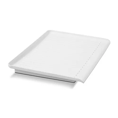 madesmart Elevated Drain Board - White | SINKWARE COLLECTION | 15.63" x 11.25" | Dish Drying Board for Cups, Pots/Pans or Large Utensils | Non-slip Base | BPA-Free