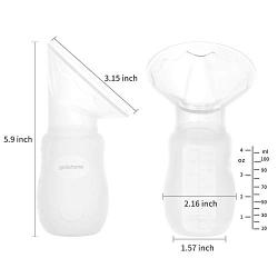 Silicone Breast Pump 2 Pack, Manual Breast Pump with Protective lid, Portable Milk Saver for Breast Feeding,100% Food Grade Silicone BPA Free(4oz/100ml)