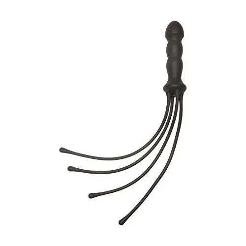 KINK By Doc Johnson The Quad Premium Silicone Whip, Black