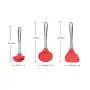 JunbosiKitchenware High Temperature Kitchen Special Stainless Steel Silicone Kitchen Utensils Three Sets of Non-Stick Silicone Kitchenware,Red