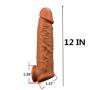 Coffee 12 INCH Silicone penile Condom ExTander expands Male Chastity Toys Lengthen Cock Sleeves