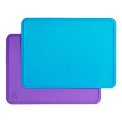 Munchkin Silicone Placemats for Kids, 2 Pack, Blue/Purple