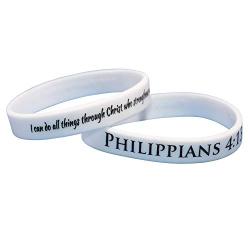 Reminderband - Philippians 4:13 100% Silicone Wristband - Silicone Rubber Bracelet - Christian Religious Events, Gifts, Motivation, Support, Causes, Fundraisers, Awareness - Men, Women, Kids