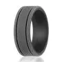 ROQ Silicone Wedding Ring for Men - 3 Packs/4 Packs & Singles - Duo Collection Silicone Rubber Wedding Bands - Classic Styles