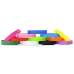 Silicone Wristbands Rubber Bracelets Charms Adult 12Pcs Mixed Colors Blank Sports Bands for Woman Men Assorted 12 Colors Customizable