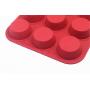 Kitchenware Silicone Cake Mold 12 round round high temperature baking tray Cookie mold baking tool (red)