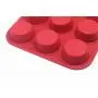 Kitchenware Silicone Cake Mold 12 round round high temperature baking tray Cookie mold baking tool (red)