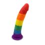 Pride Dildo - The 8" Silicone Rainbow Dildo With Suction Cup