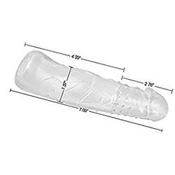 Privacy Packaging. Silicone Penile Condom Expander Expands Male Chastity Toys Lengthen Cock Sleeves Dick Socks Reusable Condoms - Crystal A