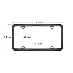 Indeedbuy 2017 Newest 2 Pcs 4 Holes Stainless Steel Black License Plate Frame