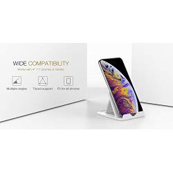 MoKo Phone/Tablet Stand, Foldable Desktop Holder for Devices(6-11") Fit iPhone 11 Pro Max/11 Pro/11, iPad 10.2" 2019, iPhone Xs/Xs Max/Xr/X, iPad Air 3, Mini 5, Galaxy Note 10 Plus, White(Small Size)