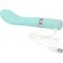 Pure Love Silicone G-Spot Vibrator Teal, Rechargeable and Multi Speed with Swarovski Crystal Button, Pretty Quilted Vibrator